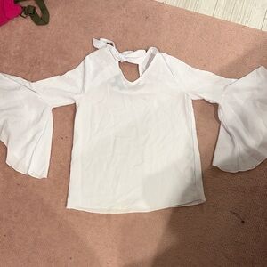 Amy Byer White Bell Sleeve Blouse